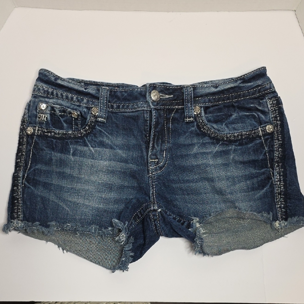 Miss Me Denim Raw Hem Shorts
